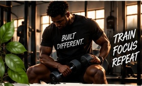 Built different. Train. Focus. Repeat.
